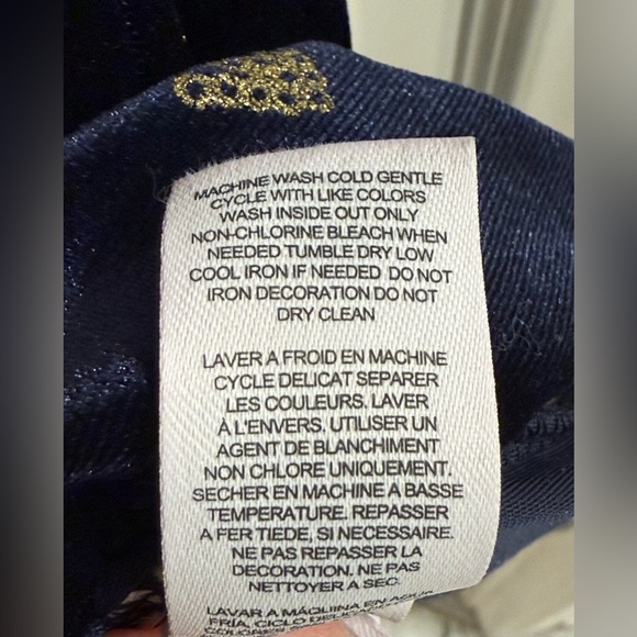 Peek Navy Velvet Dress with Gold Embroidery - Picture 5 of 5